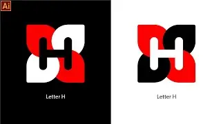 Illustrator Tutorial || How To Make Letter H  Logo Design || Letter Logo Design