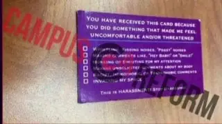 College feminist club hands out cards to call out harassment