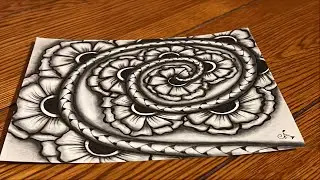 Zentangle Henna Drum with betweed & how to shade all real time Part 3