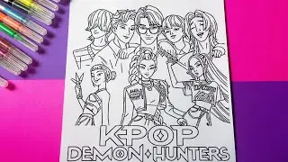 How To Draw - Kpop Demon Hunters Coloring Pages: Rumi, Zoey, Mira & Jinu | Satisfying Coloring