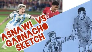 ASNAWI VS GARNACHO SKETCH #timelapse #sketchtime #drawing #art #redraw #asmr #indonesiavsargentina