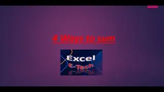 4 Way to sum, Total, Sum Formula, Shortcut key sum