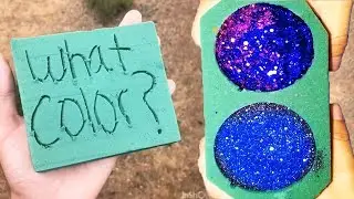 CRUSHING WET VS DRY FLORAL FOAM AND GUESS THE COLOR GLITTER FOAM SATISFYING ASMR P3