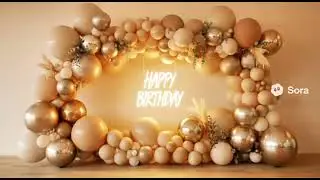Luxury Birthday Balloon Decoration Setup | Elegant Gold Balloon Garland by One Up Party