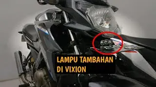 PASANG LAMPU LED TAMBAHAN/LAMPU TEMBAK CREE OWL 3 MATA DI YAMAHA NEW VIXION