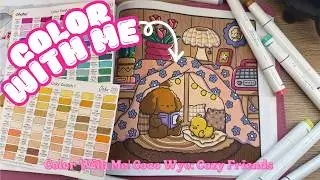 Color With Me | Cozy Friends by Coco Wyo - Slumber Party| Ohuhu markers ASMR + Music