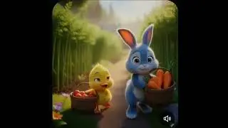 A lonely duckling found a bunny friend 