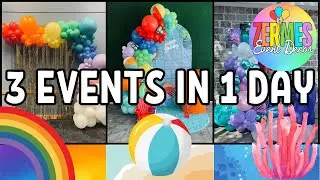3 Events in 1 day! | Rainbow garland, Summer backdrop, Little Mermaid backdrop | Zermes Event Decor