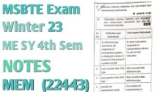22443 Winter 23 Notes | MEM Notes | 2023 Notes | Mechanical Engineering Notes