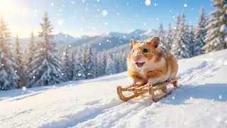 Tiny Hamster's EPIC Snow Sledding Adventure! ❄️🛷 (So Fast!)