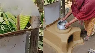 How to make Smokeless Outdoor Kitchen । Chimney Chulha Making at Home। Mitti ka Chulha #viral 