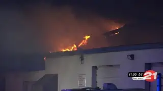 Firefighters battle wind-fanned blaze at SE Bend auto body shop