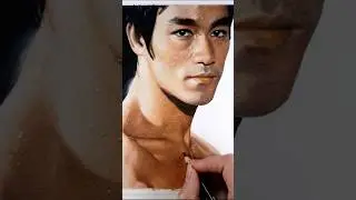 Drawing Bruce Lee Portrait in Colored Pencil