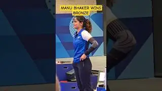 Manu Bhaker wins first-ever Olympic shooting Medal Women's #india #2024 #olympics