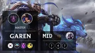 Garen Mid vs Syndra - DWG Garen - KR Master Patch 9.10