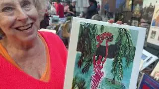 Artist Janet Restino at Manhattan Plaza Block Festival 2025