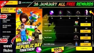 26 January Free Rewards Free Fire 🤯 Free Bundle Republic Day Events | Republic Day Events Free Fire