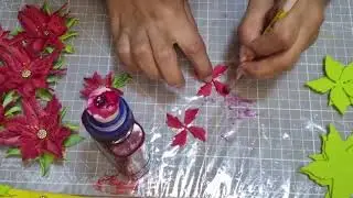 Flores de Pascua en foami Flores Navideñas en microporoso