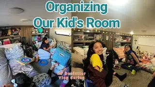 Declutter Kids Cabinets // Fulltime RV Family Loft Space in Sabre Fifth Wheel