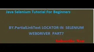 Find Elements Using PartialLinkText locator