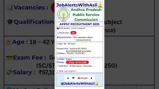 📢APPSC Junior Lecturer Recruitment 2025 🔥 Salary up to ₹1.47 Lakh | Apply Now #Ep91