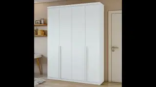 Como montar Guarda-Roupa Solteiro 4 Portas 2 Gavetas Alonzo Branco - Móveis Lopas.