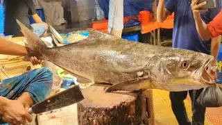 Amazing Sea Murral Fish Cutting Skills In Bangladesh Local Fish Market | Amazing Sola Fish Cutting