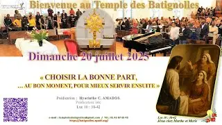 Dimanche 20 juillet 2025 - Temple Protestant Paris-Batignolles [Direct-Live - 10h30]