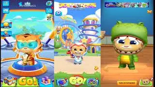 Talking Tom Hero Dash vs Talking Tom Blast Park vs Talking Tom Time Rush Gameplay Android ios 