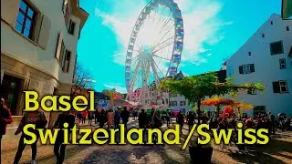 Basel Switzerland / Swiss travel guide / walk in the city / walking tour 4k.