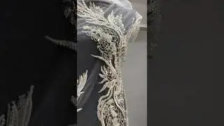 Luxury Design Sequin Embroidered Mesh for Designers - Heavy Beaded Floral Bridal Gown Dress Fabric