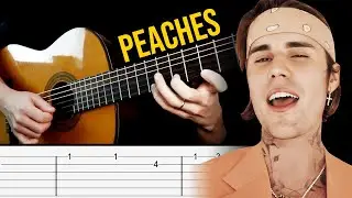 PEACHES | Guitar Tutorial (Tabs and Chords) | Justin Bieber, Daniel Caesar, Giveon