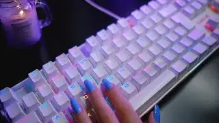 ASMR - DIGITANDO NO TECLADO MECÂNICO com luzes relaxantes ✨