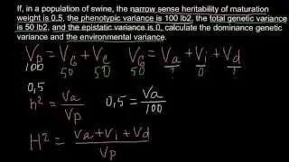 How to Calculate Dominance, Genetic variance and Environmental Variance