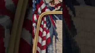 Lady of the Flag Progress - Big push for StitchCon! #crossstitchers #crossstitch #flosstube