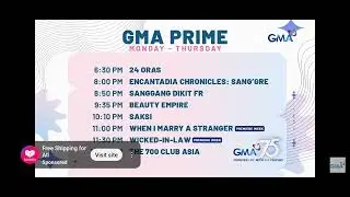 GMA - GMA Prime (Monday-Thursday) Schedule (10-SEPT-2025)
