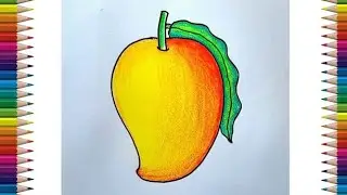 Mango Drawing Easy | How to Draw and Color Mango For beginners |Very Easy Mango Drawing step by step