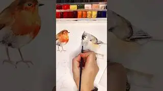A beautiful bird painted in watercolor Follow for more calming art videos #birdsong #beginnerarttips