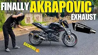 Pulsar N160 modified🔥Akrapovic exhaust Install In N160| Loud&bass😍Pickup increase & backfire🔥#viral