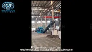 RDF Shredder Waste Clothing/Fabric/Textile/Carpet/Garment Plastic Spiral Crusher Machine