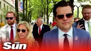 Matt Gaetz & Marjorie Taylor Greene run out of their press conference by protesters