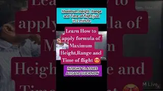 How to apply Maximum height, Range and Time of flight formula ||Kinematics 2D motion #neet #ytshorts