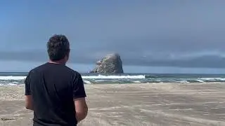 Flying RC plane at the Oregon coast