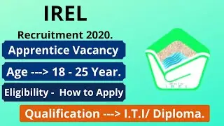 IREL India Recruitment 2020 Apply Online | Apprentice Vacancy | Latest Govt Jobs 2020.