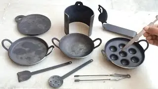 Unboxing Miniature Real  Cooking kitchen set l Mini kitchen Real Utensils Collection #minikitchenset