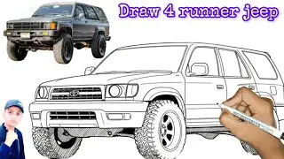 Jeep Runner 4 Outline Sketch | SUV Drawing| Avinav'sArtZone🚘 #Jeep#Runner4#Sketch #DrawingTutorial🤔🚘