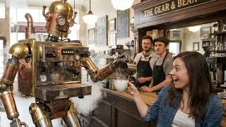 Cafe owners make innovations that make customers feel at home #fyp #robot #coffee #shorts #viral 