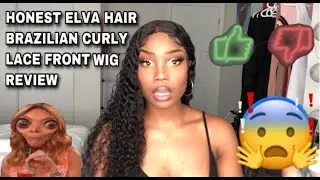 HONEST ELVA HAIR BRAZILIAN CURLY LACE FRONT WIG REVIEW + HOW TO GET WATER WAVES | MAKEUPBYSHEA B
