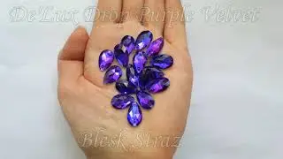 De'Lux Drop Purple Velvet  пришивные стразы  капля пупл велвет