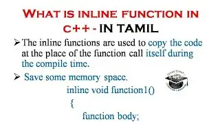 What is inline function in c++ programming in tamil